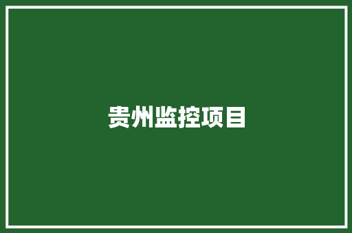 贵州监控项目,监控安装公司。