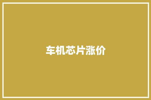 车机芯片涨价