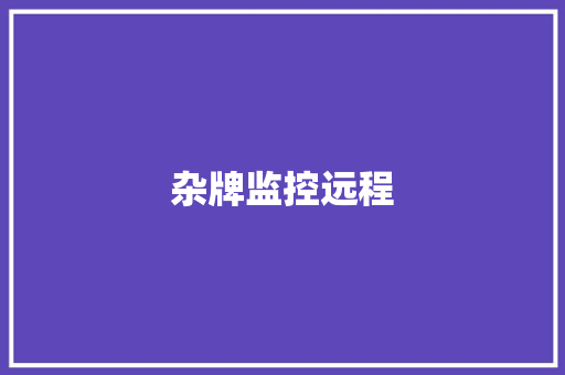 杂牌监控远程