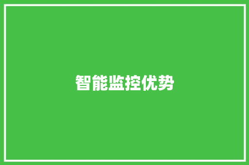 智能监控优势