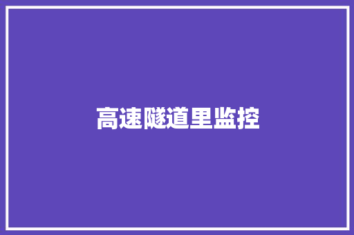 高速隧道里监控