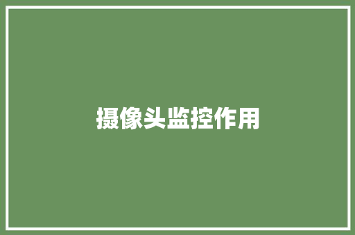 摄像头监控作用,监控安装公司。