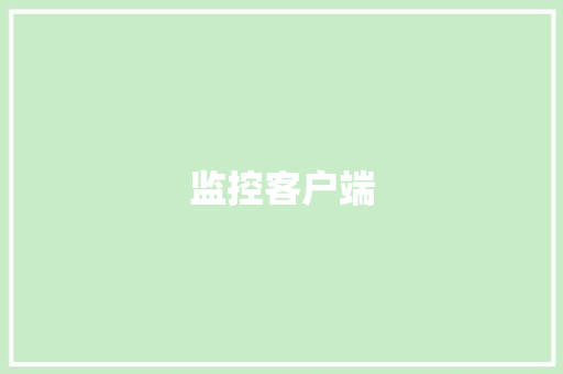 监控客户端,监控安装公司。