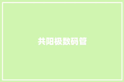 共阳极数码管,阳极氧化表面处理工艺。