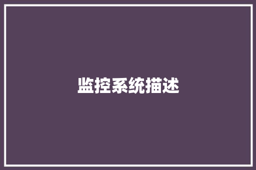 监控系统描述