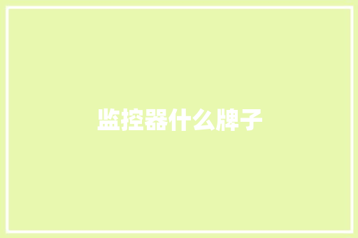 监控器什么牌子