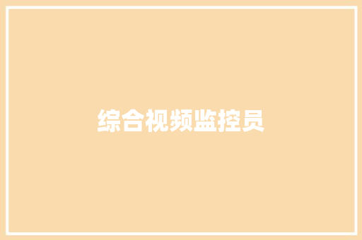 综合视频监控员