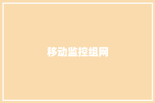 移动监控组网