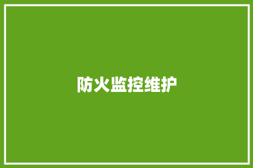 防火监控维护