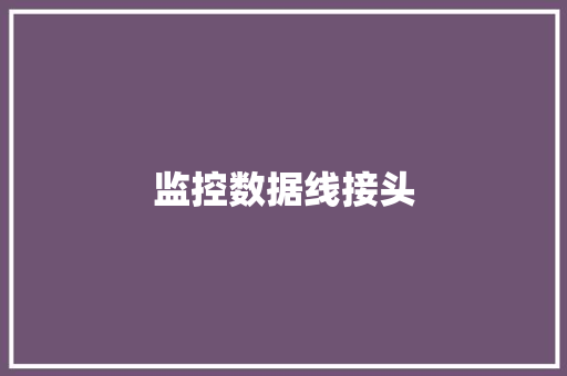 监控数据线接头