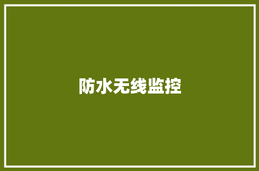 防水无线监控
