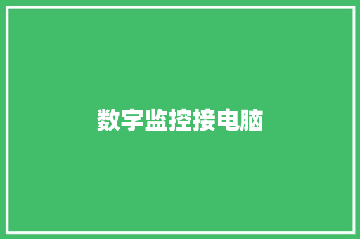 数字监控接电脑