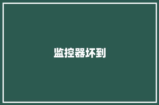 监控器坏到
