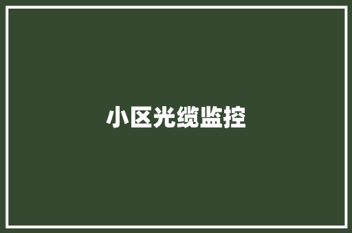 小区光缆监控,光纤收发器。