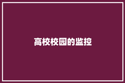 高校校园的监控