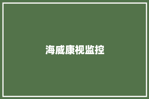 海威康视监控