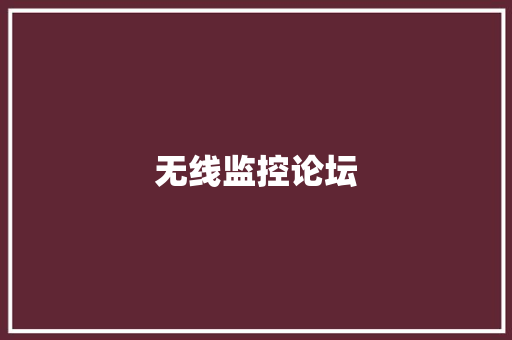 无线监控论坛