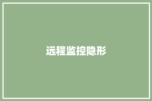远程监控隐形