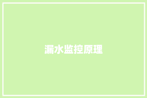 漏水监控原理,漏水维修免费上门勘察。