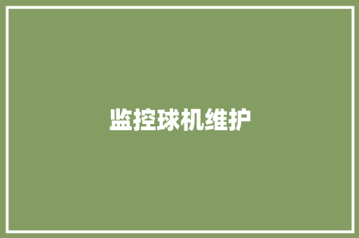 监控球机维护