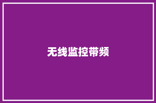 无线监控带频