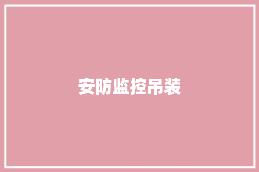 安防监控吊装