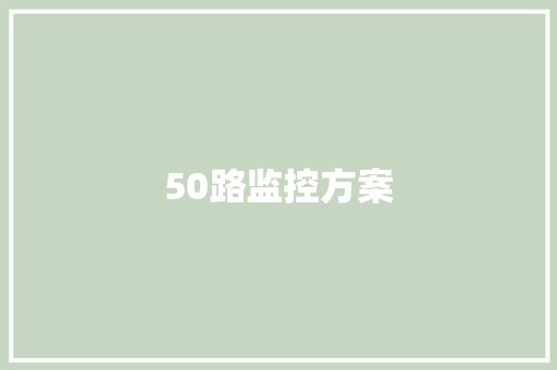 50路监控方案