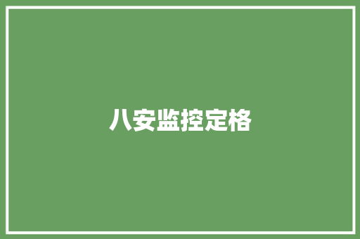 八安监控定格