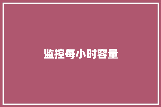 监控每小时容量,摄像头监控哪个品牌好。
