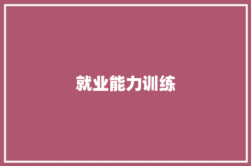 就业能力训练