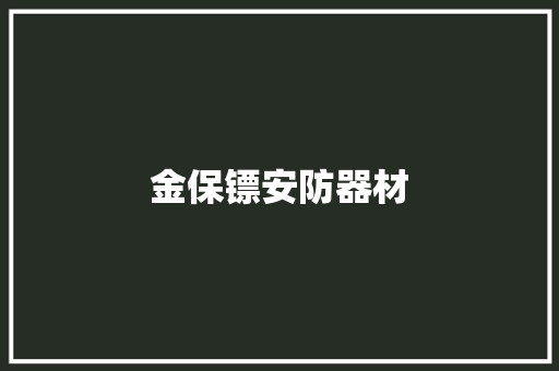 金保镖安防器材