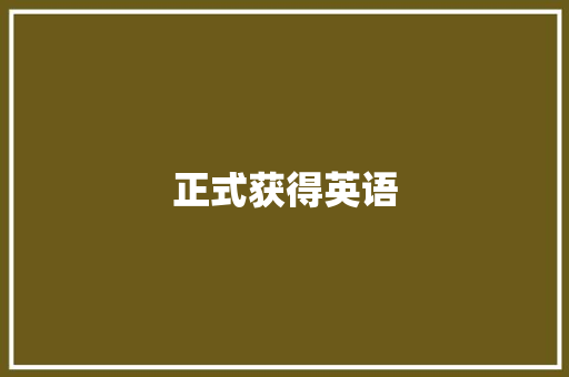 正式获得英语