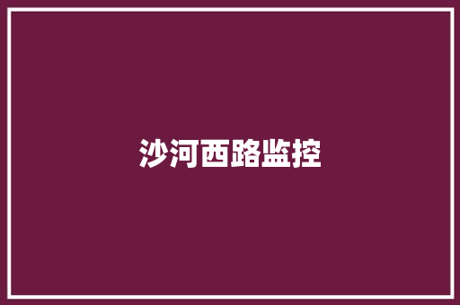 沙河西路监控