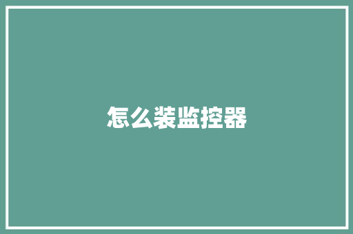 怎么装监控器