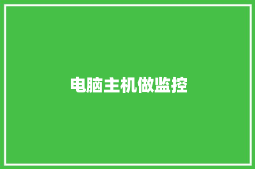 电脑主机做监控,监控安装公司。
