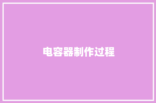 电容器制作过程
