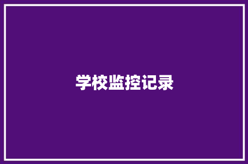 学校监控记录,监控安装公司。
