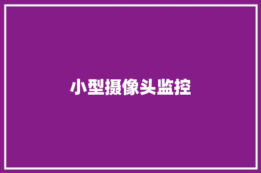 小型摄像头监控,摄像头监控哪个品牌好。