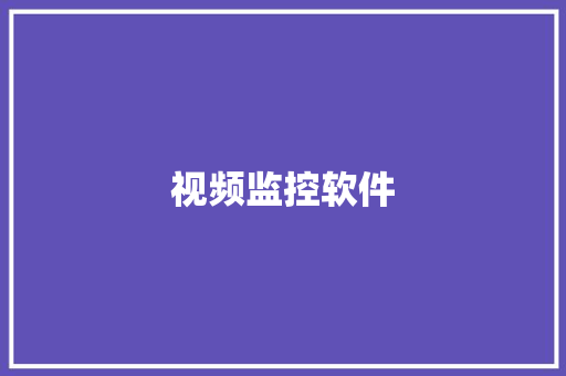 视频监控软件