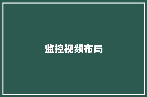 监控视频布局