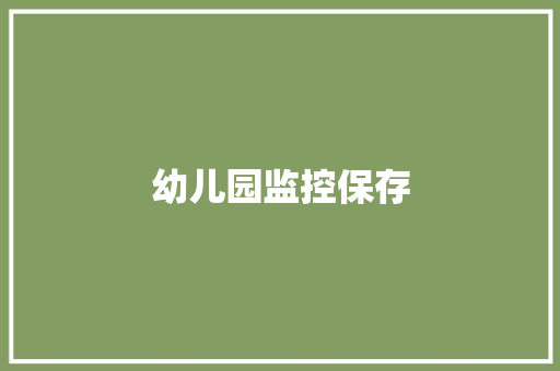 幼儿园监控保存,监控安装公司。