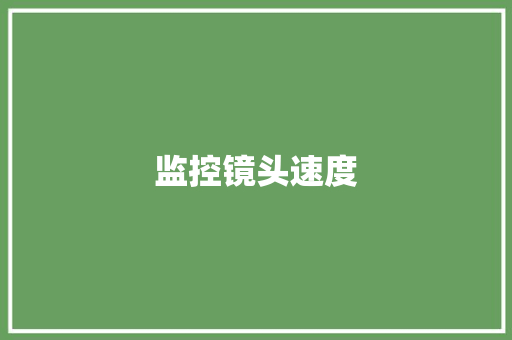 监控镜头速度