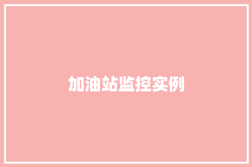 加油站监控实例