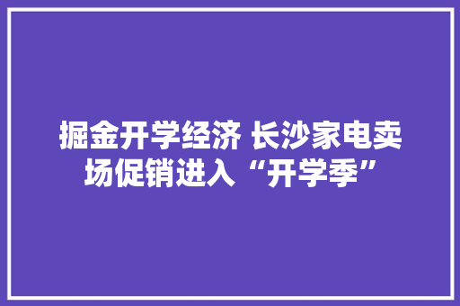 掘金开学经济 长沙家电卖场促销进入“开学季”
