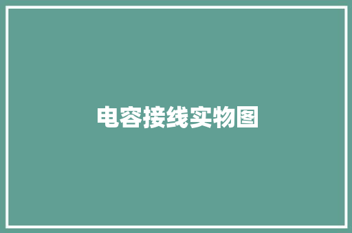 电容接线实物图,电容式压力传感器。
