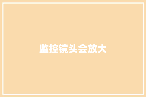 监控镜头会放大