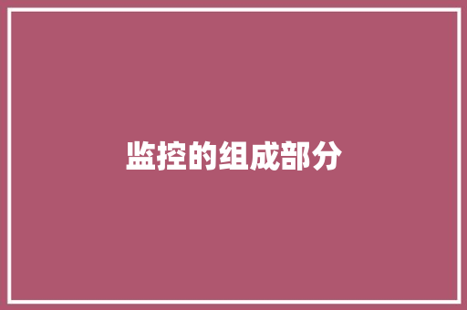 监控的组成部分