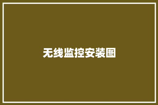无线监控安装图