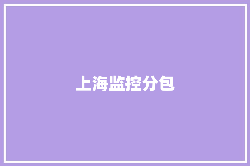 上海监控分包