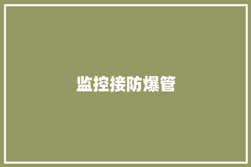 监控接防爆管
